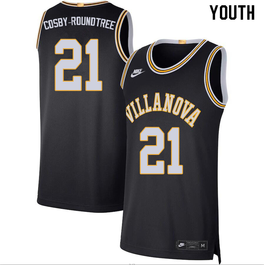 Youth #21 Dhamir Cosby-Roundtree Villanova Wildcats College Basketball Jerseys Sale-Black - Click Image to Close